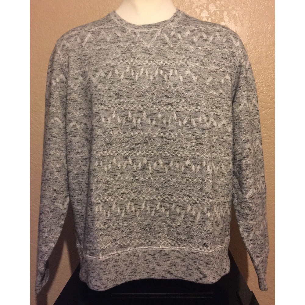 NEW Levi's Made & Crafted Men's Size XL Gray Geometric Crew Neck Sweatshirt